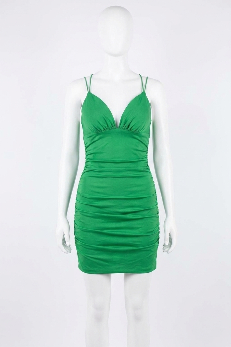 NEW SHERRI HILL women's stretch fit plain cocktail dress in emerald